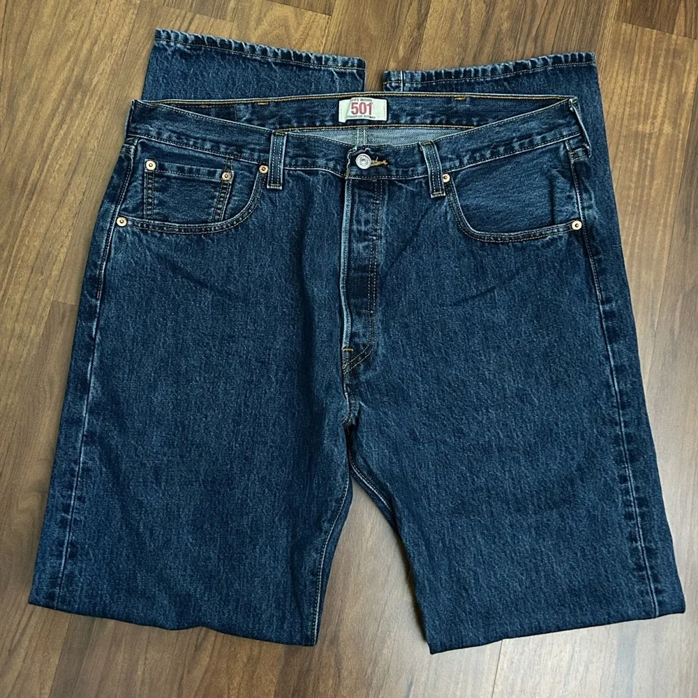 Levi's 501 Men's Deep Blue Straight Leg Button-Fly Jeans Size W38 L34(Tag)